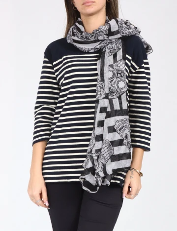 Esarfa Zara, gri/negru