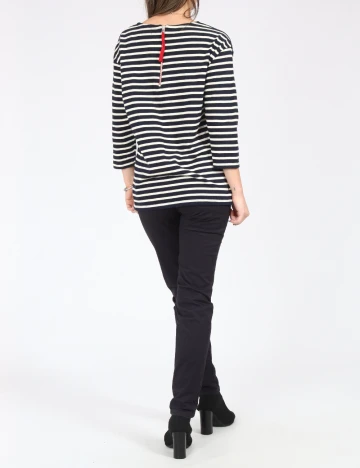 Bluza Pull&Bear, alb/bleumarin