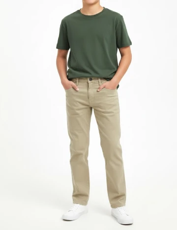 Pantaloni Zara, bej/alb