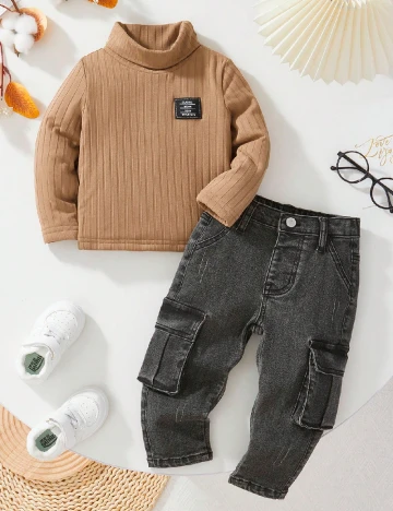 Compleu Shein Kids, gri/maro