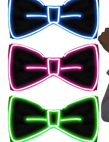 Papion cu led SHEIN, negru/verde