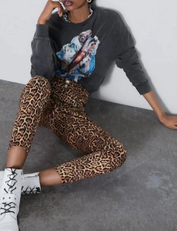 Pantaloni Zara, animal print Animal print