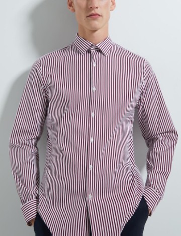 Camasa Zara, alb/visiniu