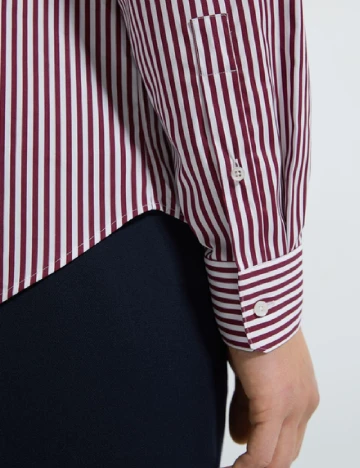 Camasa Zara, alb/visiniu Rosu