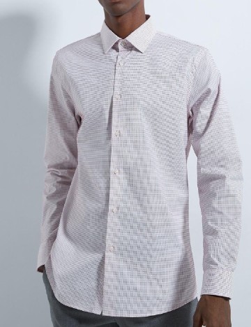 Camasa Zara, alb/rosu