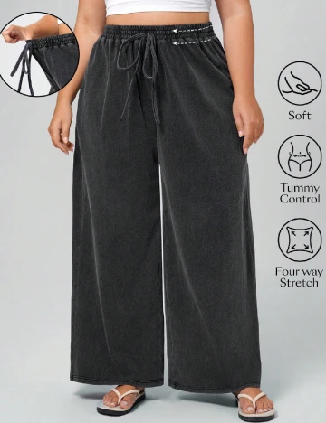 Pantaloni SHEIN CURVE, gri Gri