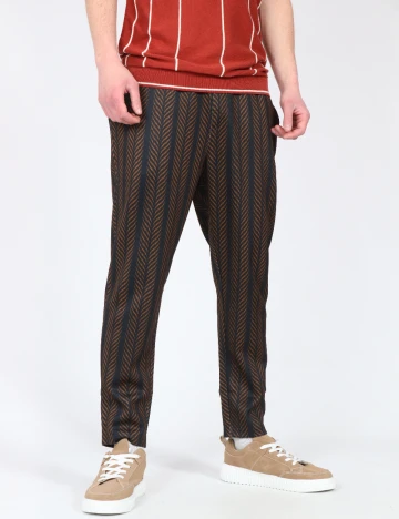 Pantaloni Zara, negru/maro