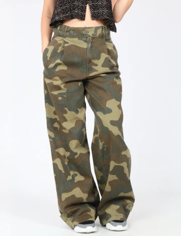 Pantaloni Zara, army Verde