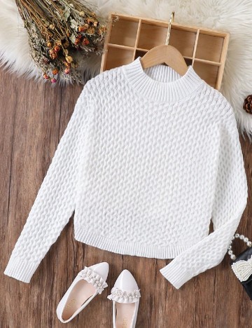 Pulover Shein Kids, alb