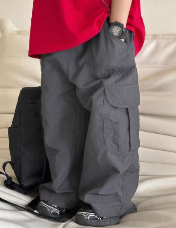 Pantaloni Shein Kids, gri