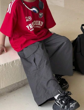 Pantaloni Shein Kids, gri