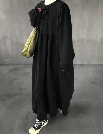 
						Rochie lunga Friful, negru