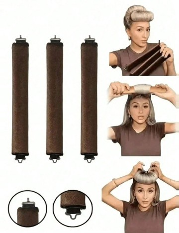 
						Set de ondulatoare fără caldura 3 bucati SHEIN, maro