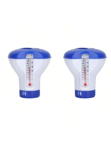 Set 2 termometre plutitoare pentru piscina SHEIN, alb/albastru Alb