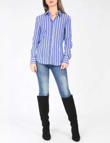 Camasa Zara, alb/albastru