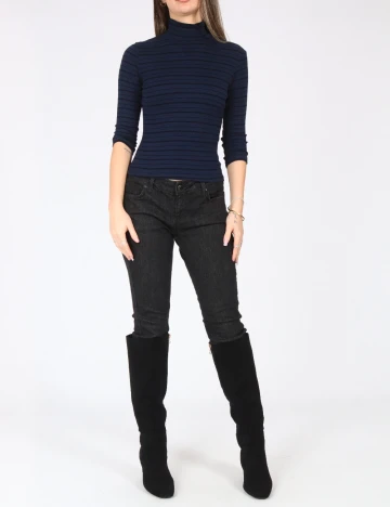 Bluza Bershka, bleumarin/negru