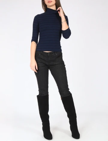 Bluza Bershka, bleumarin/negru