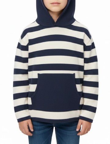 
						Hanorac Zara, alb/albastru