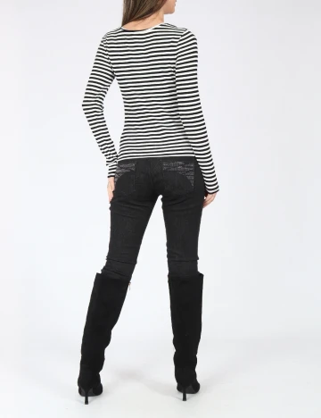 Bluza Bershka, alb/negru