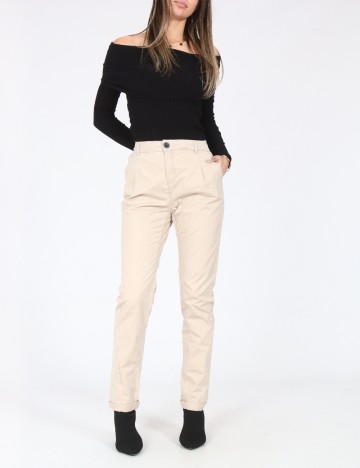 
						Pantaloni Bershka, crem