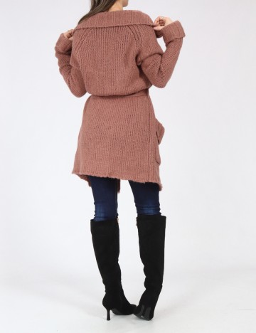 Cardigan Zara, roz pudra inchis