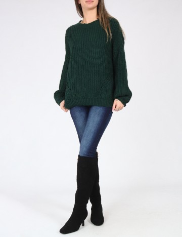 Pulover Oversize Pull&Bear, verde