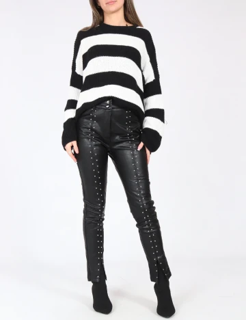 Pulover Bershka, alb/negru