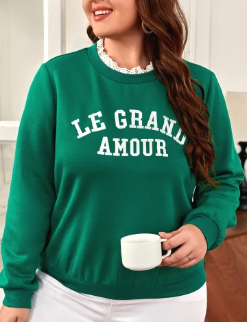 Bluza SHEIN CURVE, verde