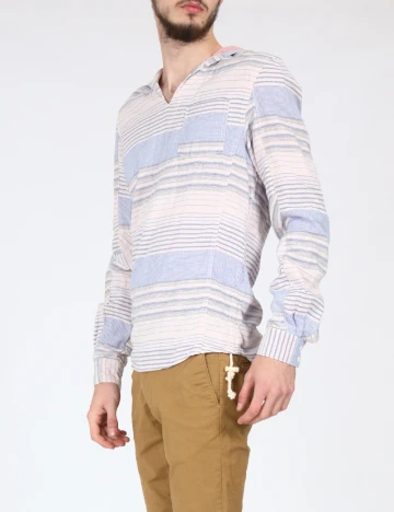 Bluza Zara, alb/albastru Albastru