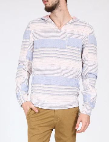 Bluza Zara, alb/albastru Albastru