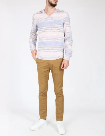 Bluza Zara, alb/albastru Albastru