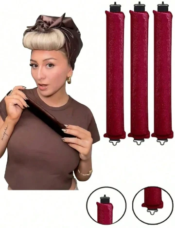 Set ondulatoare fără caldura 3 bucati SHEIN, rosu