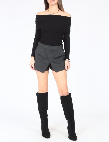 Fusta pantalon Bershka, gri inchis