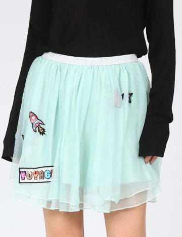 Fusta Zara, turcoaz Verde