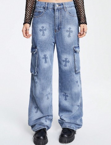 
						Blugi Romwe, albastru