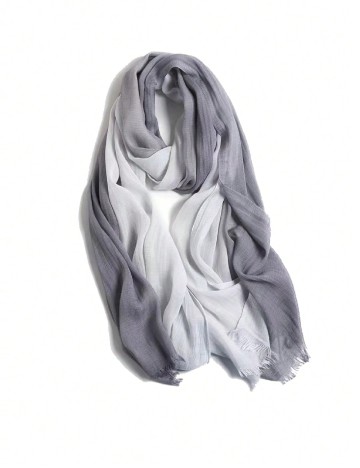 
						Esarfa SHEIN, gri/alb