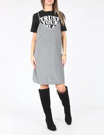 Rochie scurta Zara, negru/argintiu