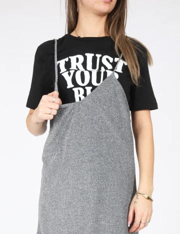 Rochie scurta Zara, negru/argintiu