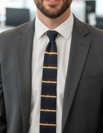 
						Cravata Zara, bleumarin/maro