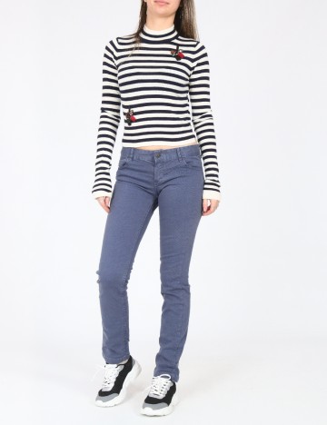 Bluza Zara, albastru/alb