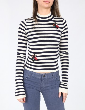 
						Bluza Zara, albastru/alb