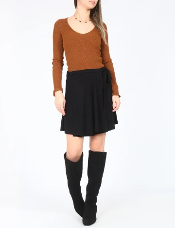 Fusta Bershka, negru Negru