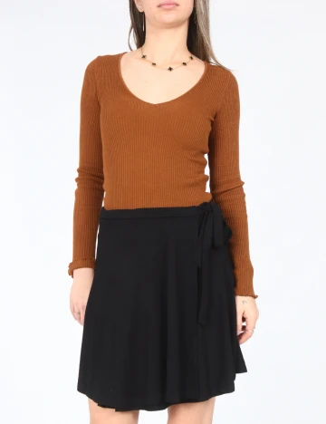 Fusta Bershka, negru Negru