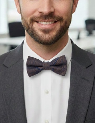 
						Papion Zara, maro/bleumarin