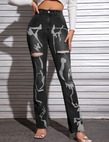 Blugi SHEIN, negru/gri