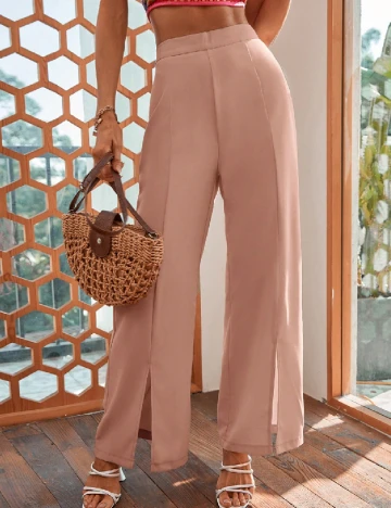 Pantaloni SHEIN, piersica Roz