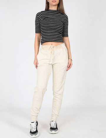 
						Pantaloni Pull&Bear, ecru