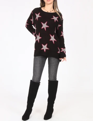 Pulover Bershka, negru Negru