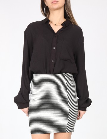 Fusta Pull&Bear, alb/negru