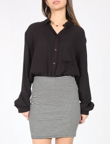 Fusta Pull&Bear, alb/negru